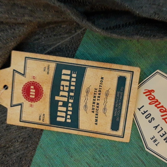 Urban Pipeline Awesomely Soft Ultimate Short Sleeve Heathered Raglan Henley Tee - Picture 6 of 11